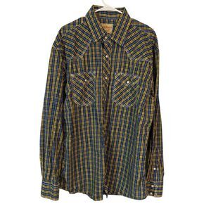 🌹Cowboy Legend Blue and Yellow Casual Button Down Shirt